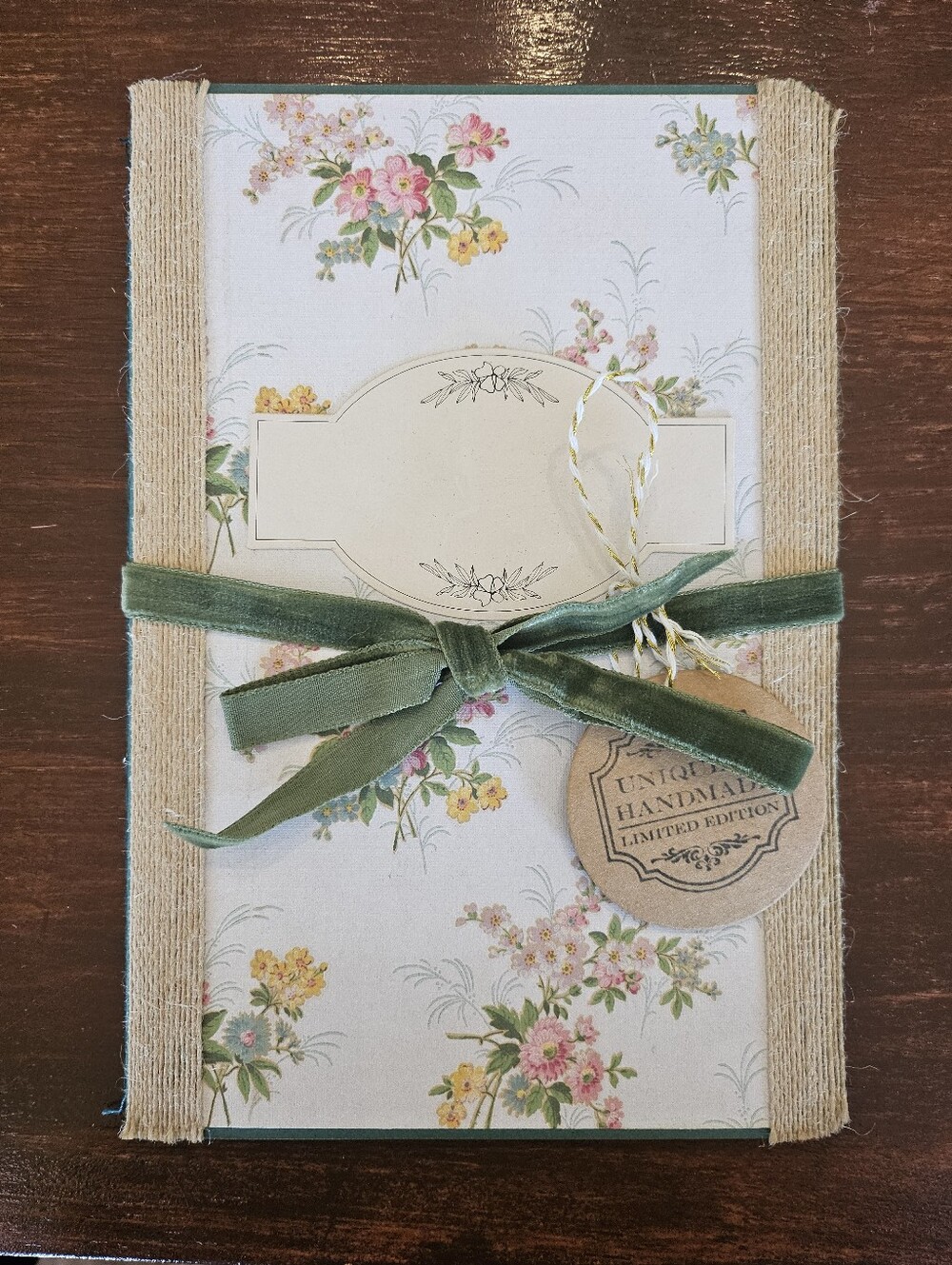 Boutique Handmade Floral Journal • Shabby Chic Notebook